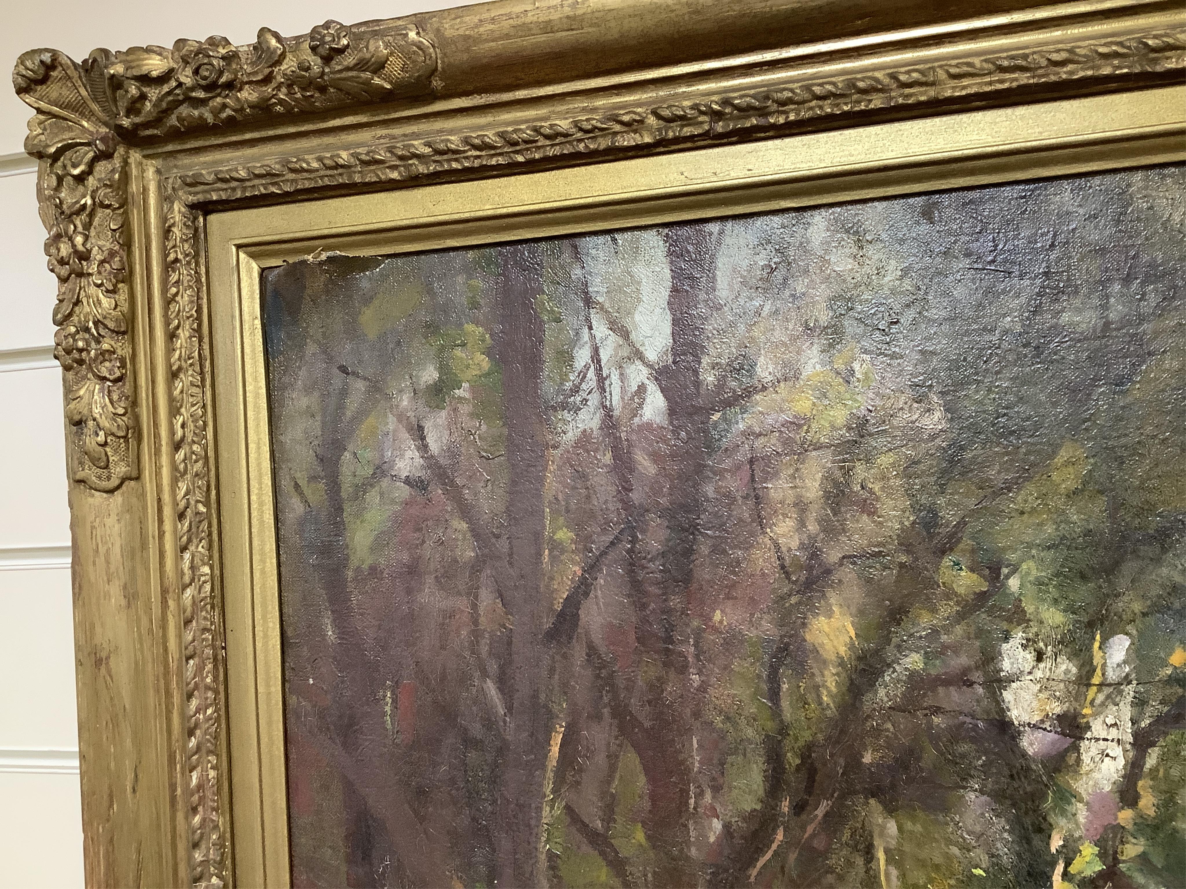 John Noble Barlow (1861-1917), ‘Autumn Lamorna’, signed, oil on canvas, 61 x 81cm, ornate gilt frame
